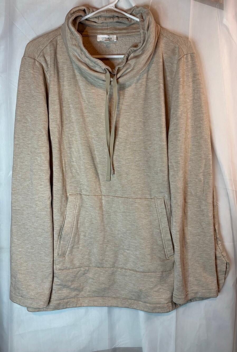 Haven Well Within Beige Cowl Neck Pullover Sweater Size XL